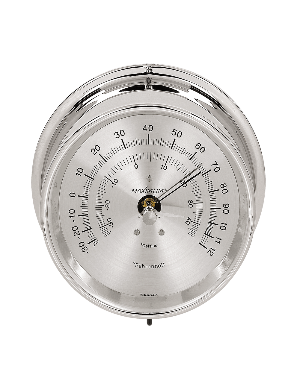 Mini-Max Air Temperature Reading Instrument - Polished Chrome Case - Silver Face