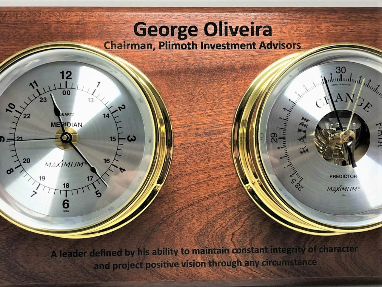 Meridian Time Clock Instrument - Polished Brass Case