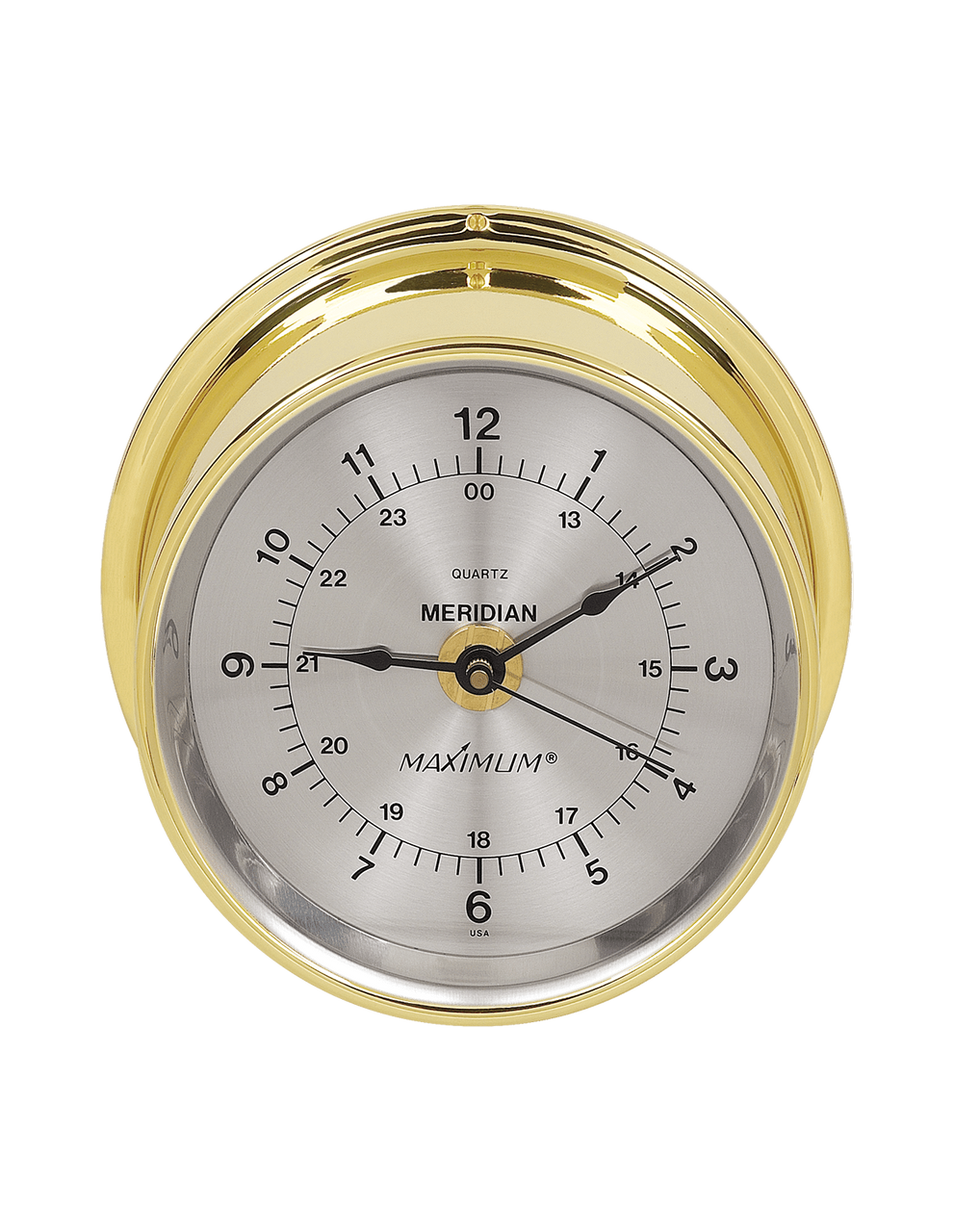 Meridian Time and Tide Clock Instrument - Satin Nickel Case – Silver Face