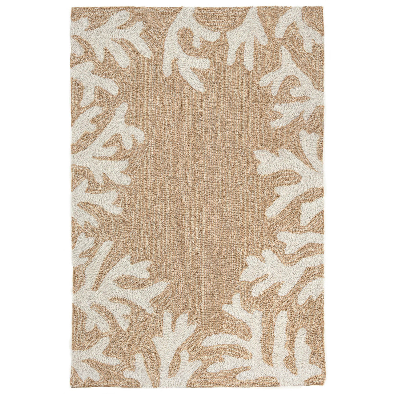  Capri Coral Border Indoor/Outdoor Rug - Neutral - 11 Sizes