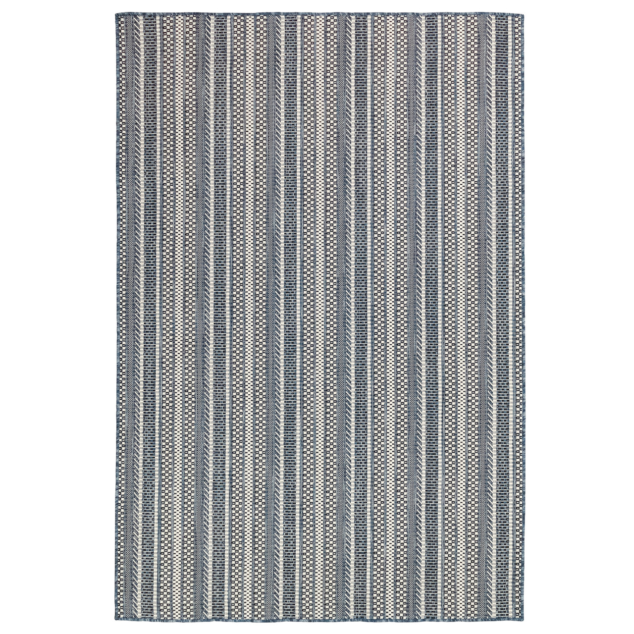 Carmel Rope Stripe Indoor/Outdoor Rug - Navy - 7 Sizes 