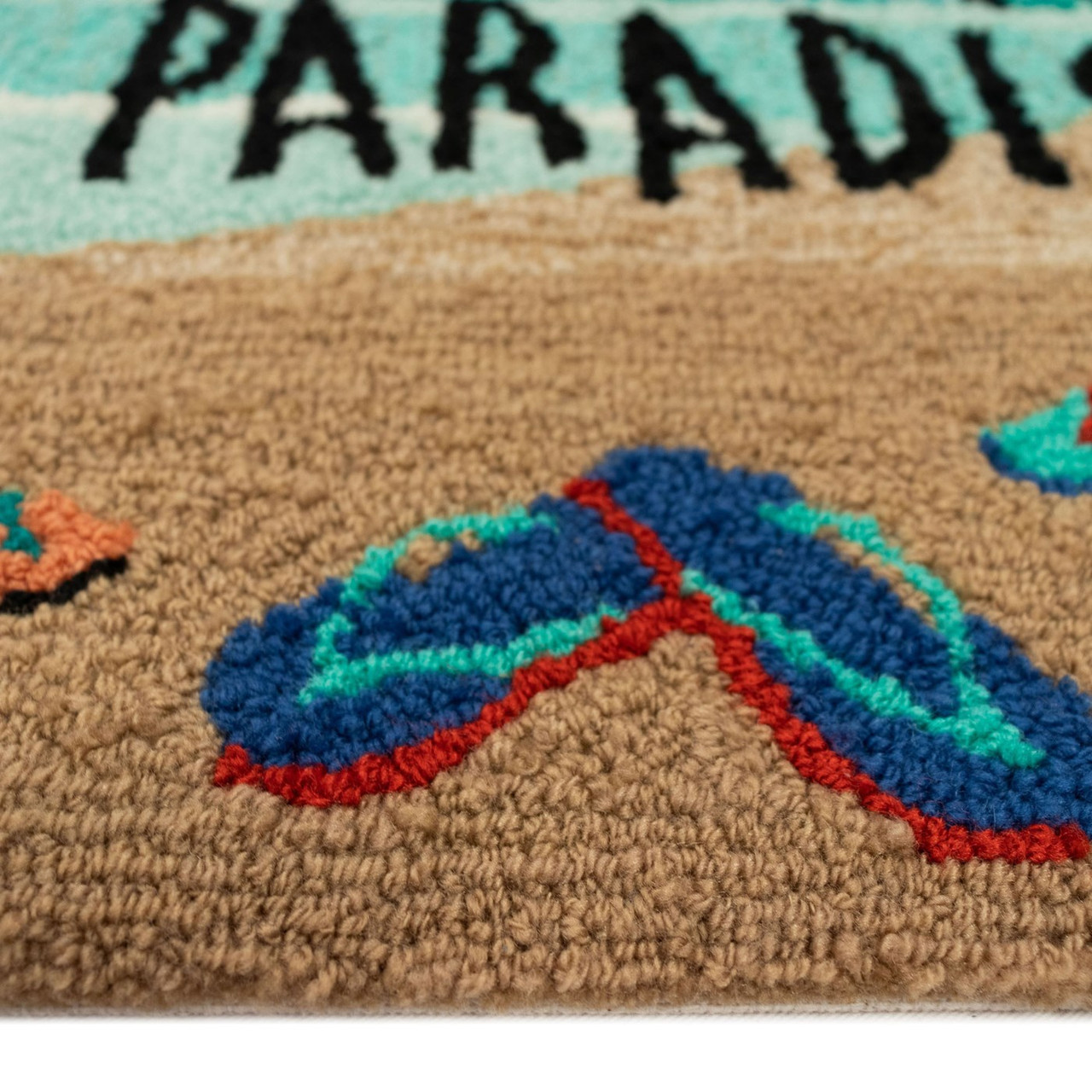  Frontporch "Another Day in Paradise" Beach Indoor/Outdoor Rug - 4 Sizes - Pile