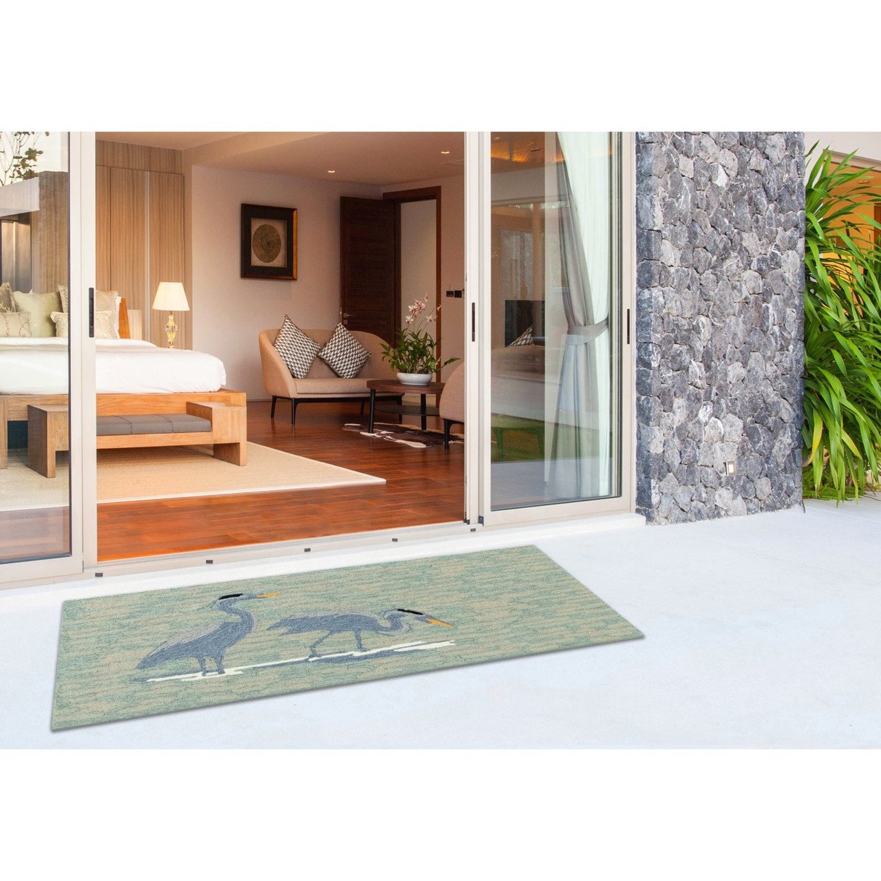 Frontporch Blue Heron Lake Indoor/Outdoor Rug - 4 Sizes - Lifestyle