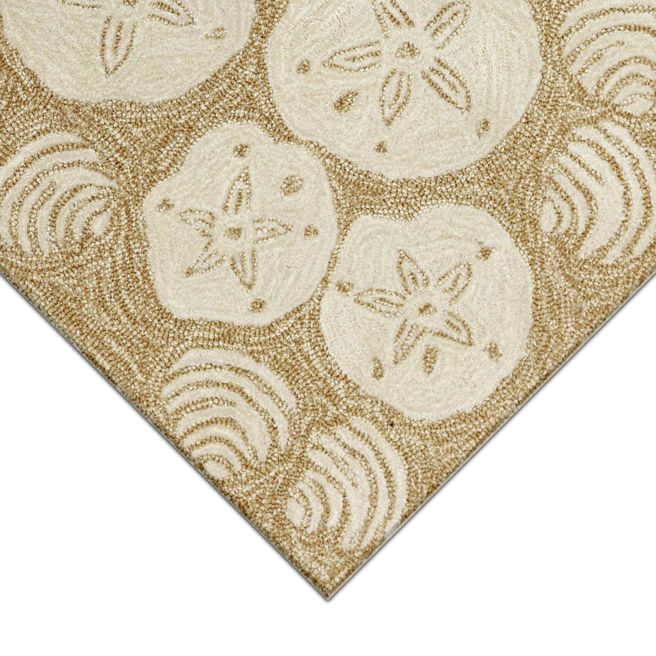 Frontporch Shell Toss Indoor/Outdoor Rug  - Natural - 4 Sizes - Corner