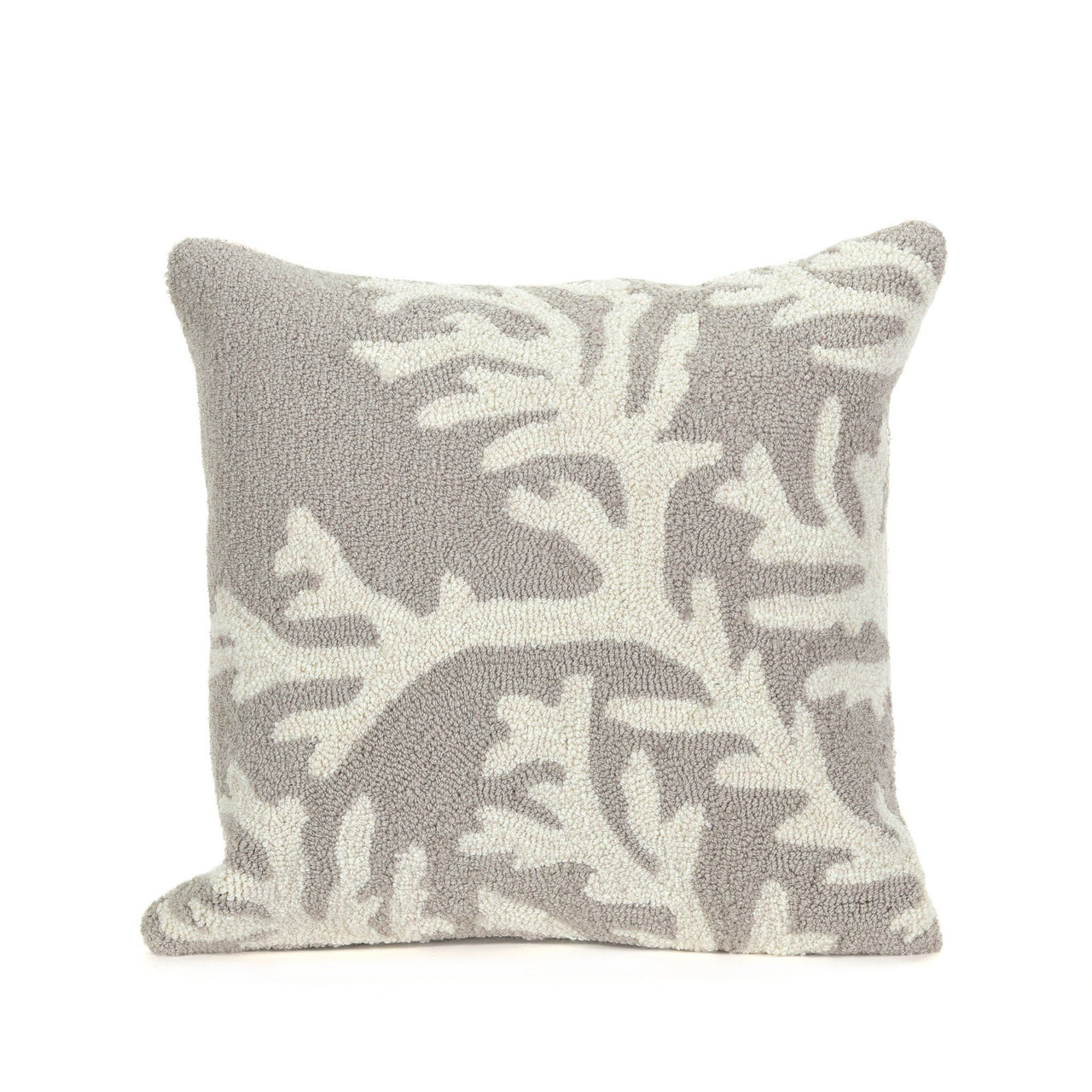 Frontporch Coral Indoor/Outdoor Throw Pillow - Silver - 18" Square 