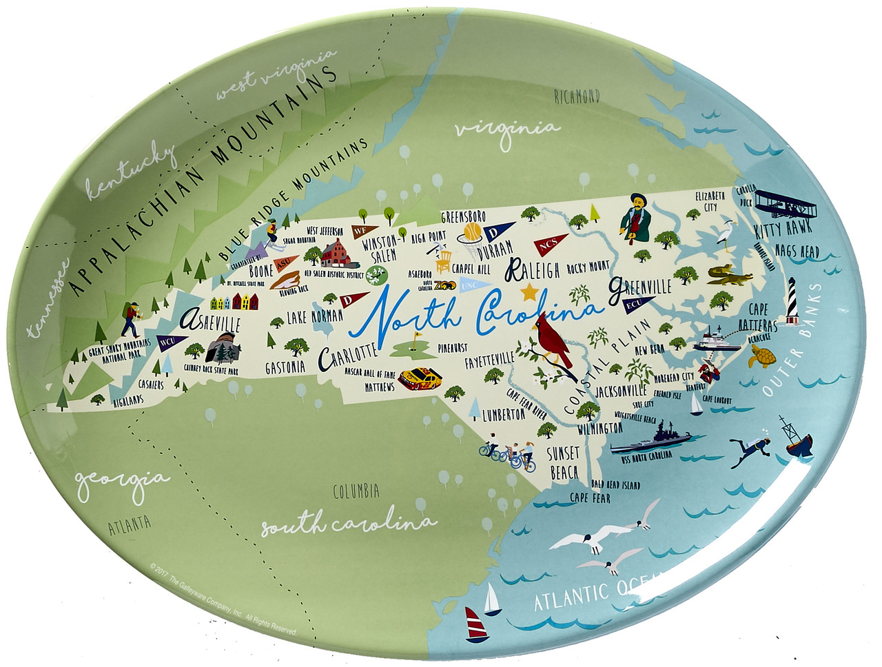 North Carolina Melamine Platter