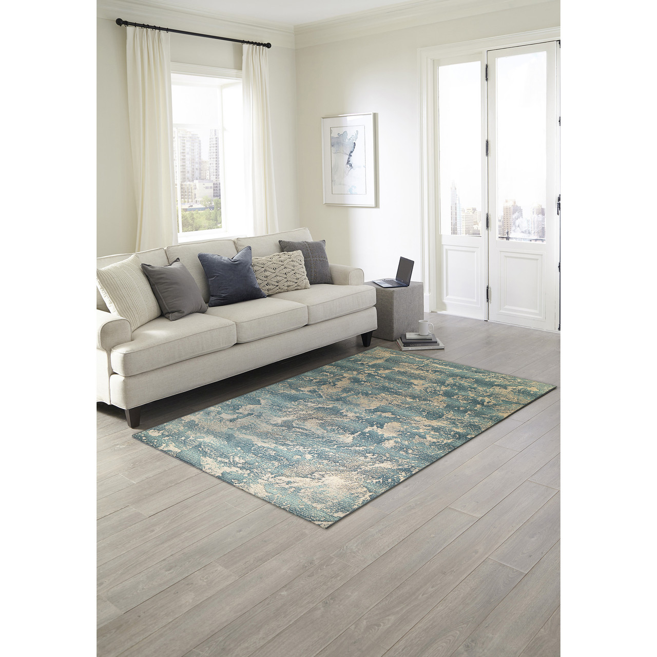 Marina Stormy Sea Indoor/Outdoor Rug - 9 Sizes - Lifestyle