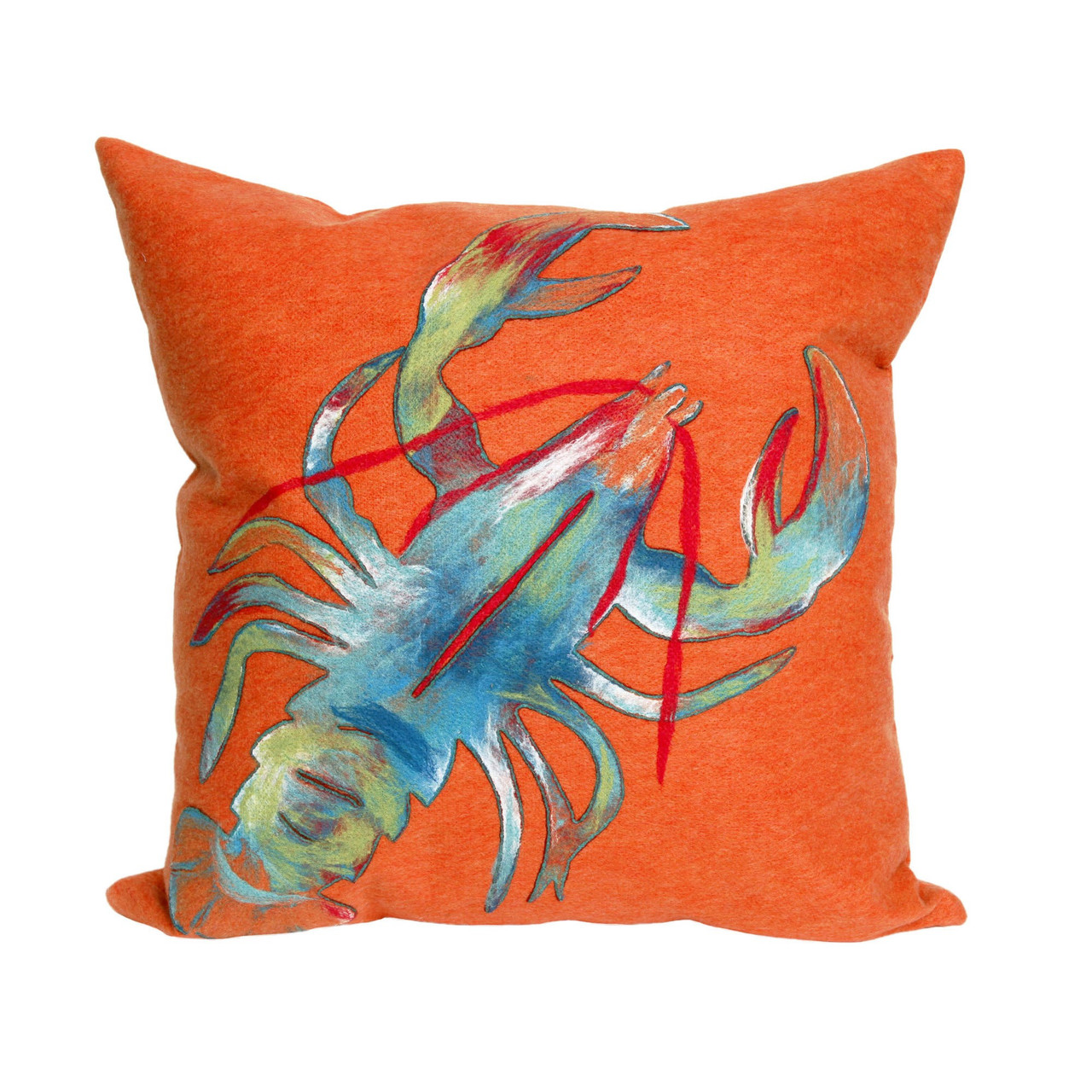 Visions II Orange Lobster Indoor/Outdoor Throw Pillows - 2 Sizes Avail 