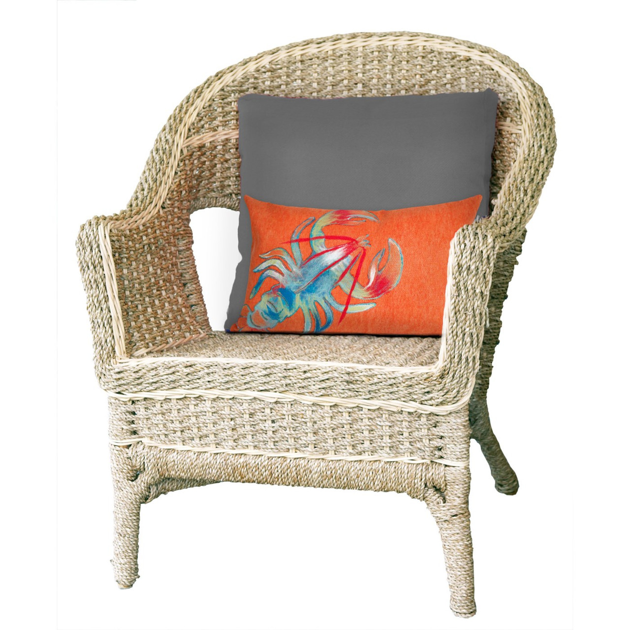 Visions II Orange Lobster Indoor/Outdoor Throw Pillows - 2 Sizes Avail 