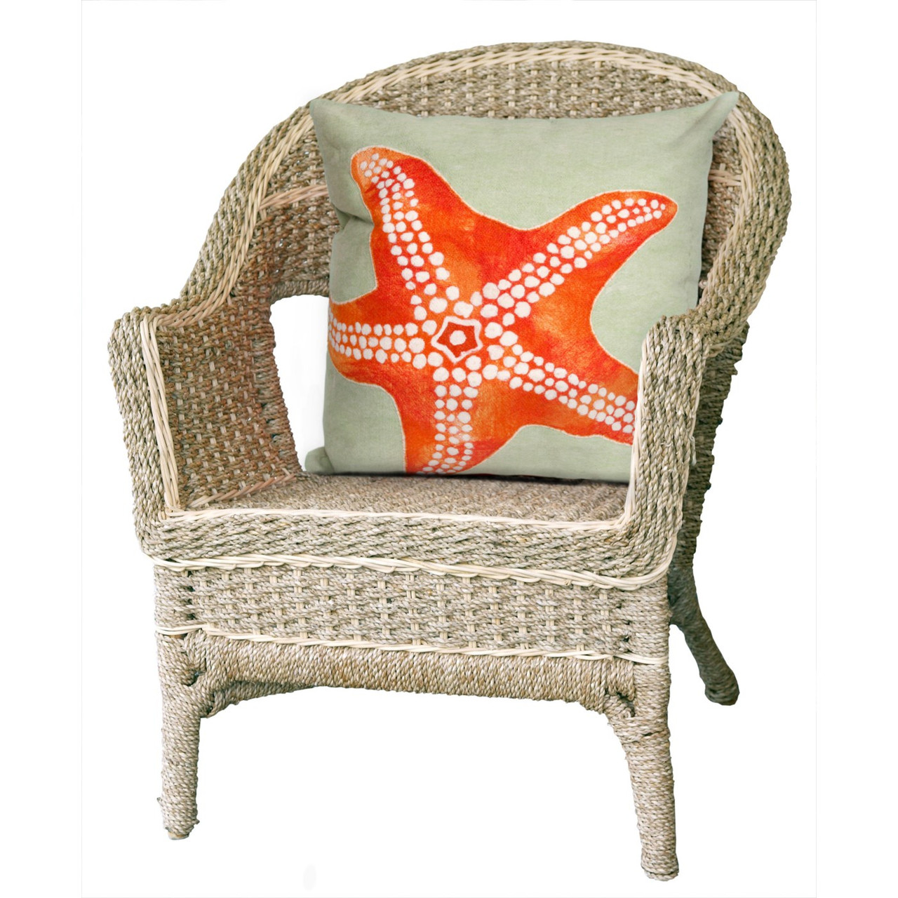 Visions II Seafoam Starfish Indoor/Outdoor Throw Pillows - 2 Sizes Avail