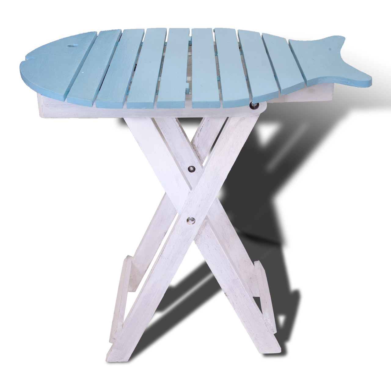 Indoor/Outdoor Fish Folding Table  - Light Blue