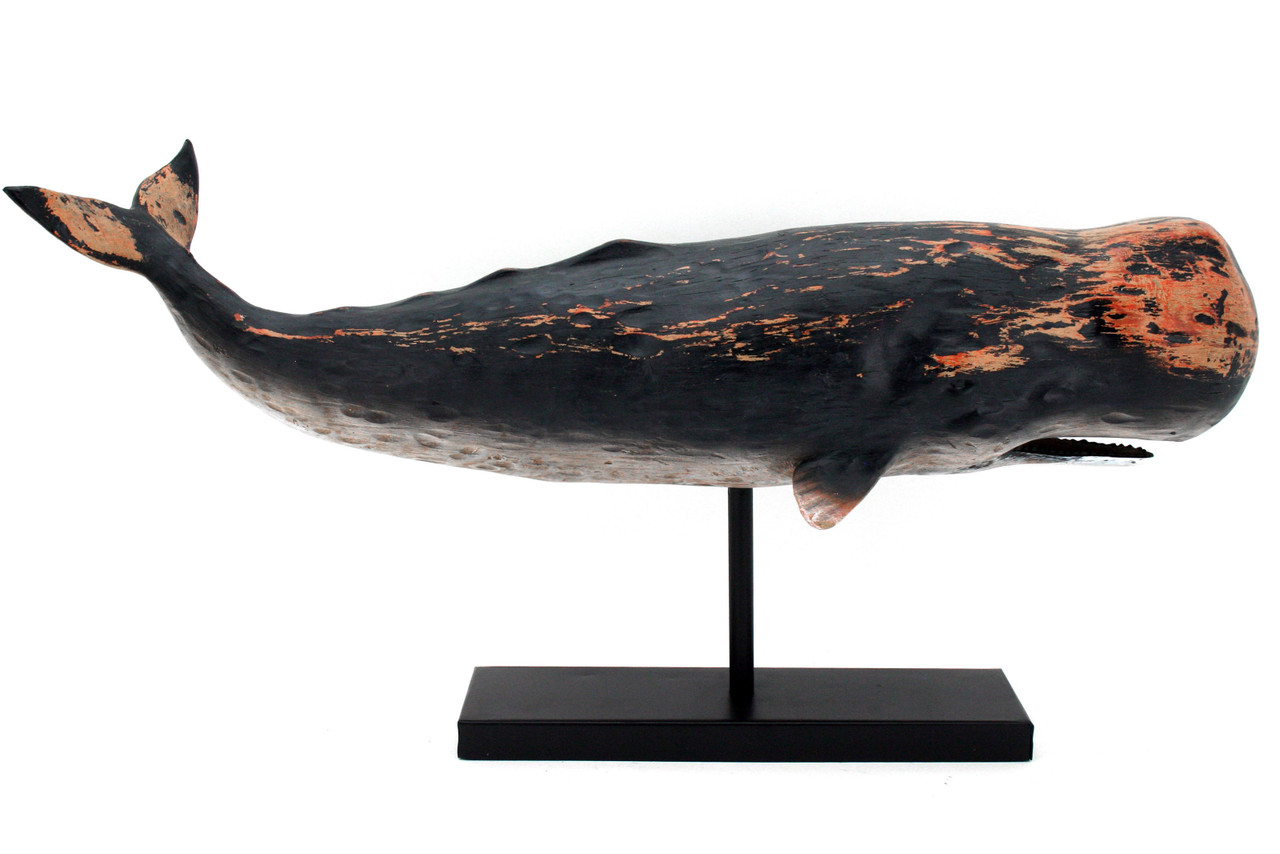Sperm Whale Sculpture on Stand - 31"