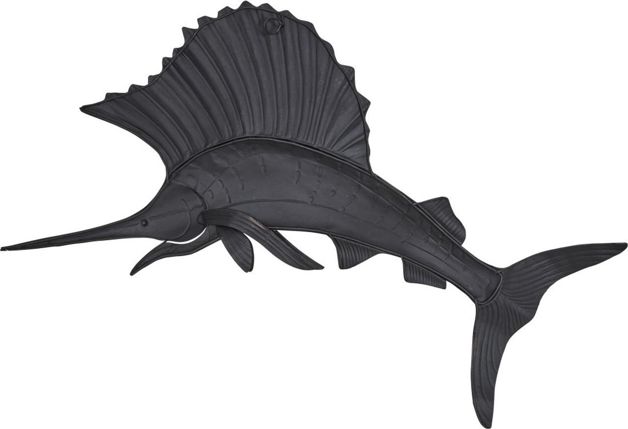 Swordfish Wall Art 24 x 14.5" - Metal & Capiz Art