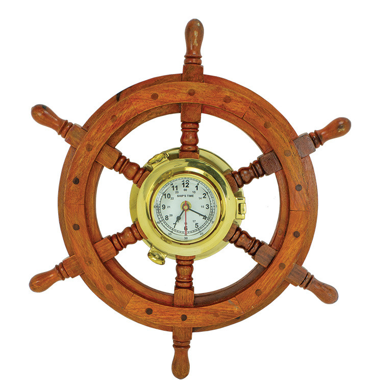 Everything Nautical Ship's Wheel Clock