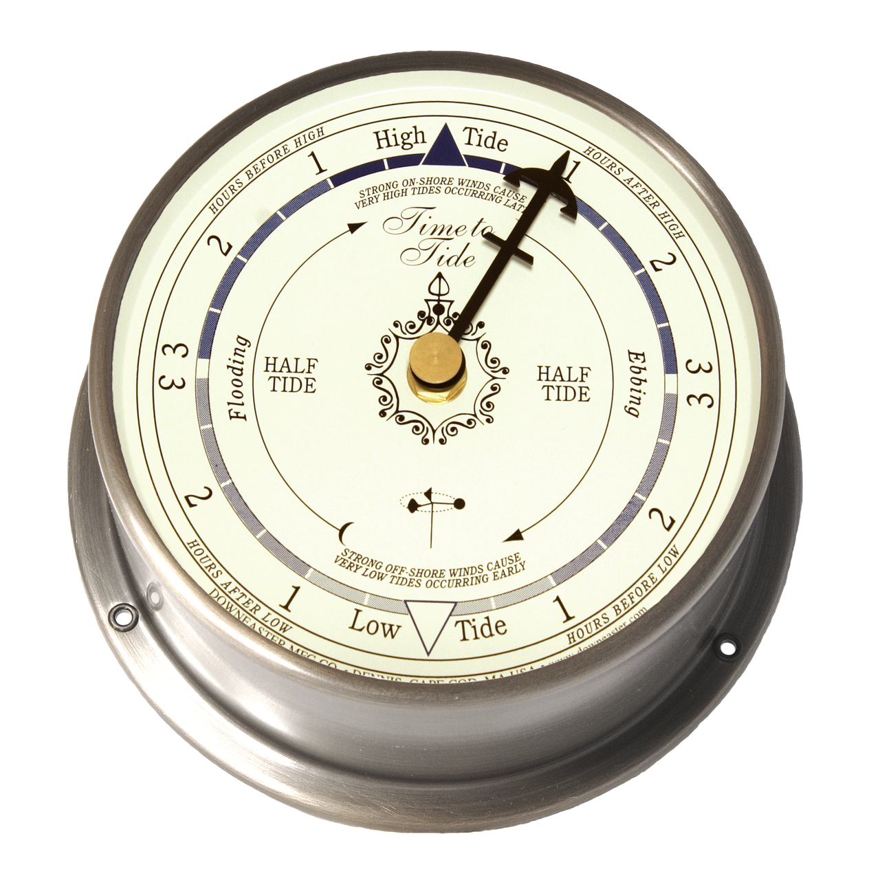 Downeaster Barometer, Brass or Nickel, White face 3060 by   — Weather Scientific