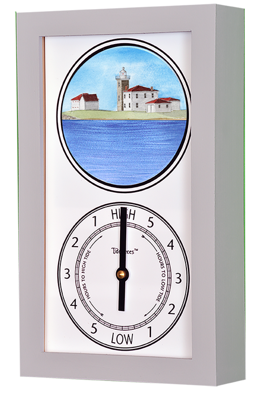 Watch Hill Lighthouse (RI) Mechanically Animated Tide Clock - Gray Frame