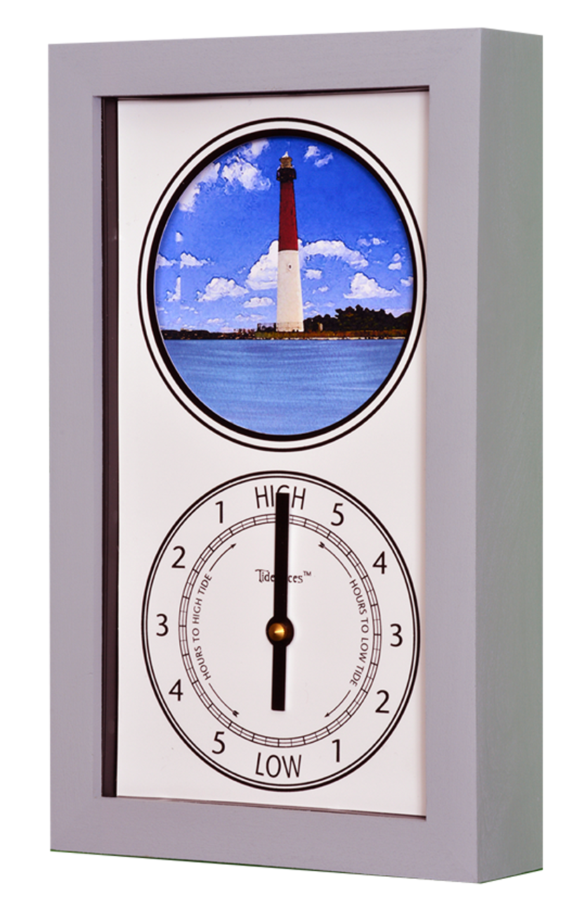 Barnegat Lighthouse (NJ) Mechanically Animated Tide Clock - Gray Frame
