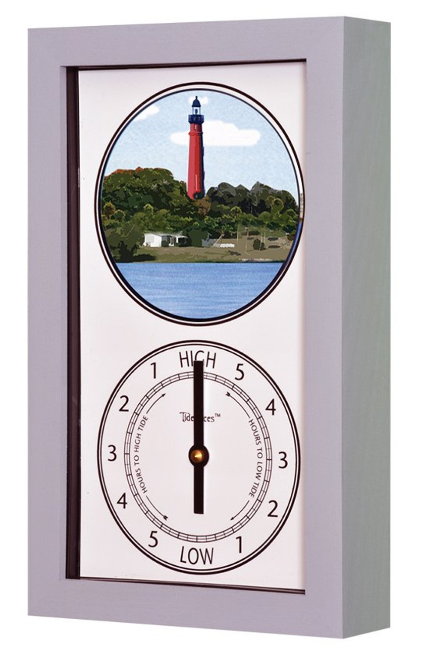 Ponce Inlet Lighthouse (FL) Mechanically Animated Tide Clock - Gray Frame