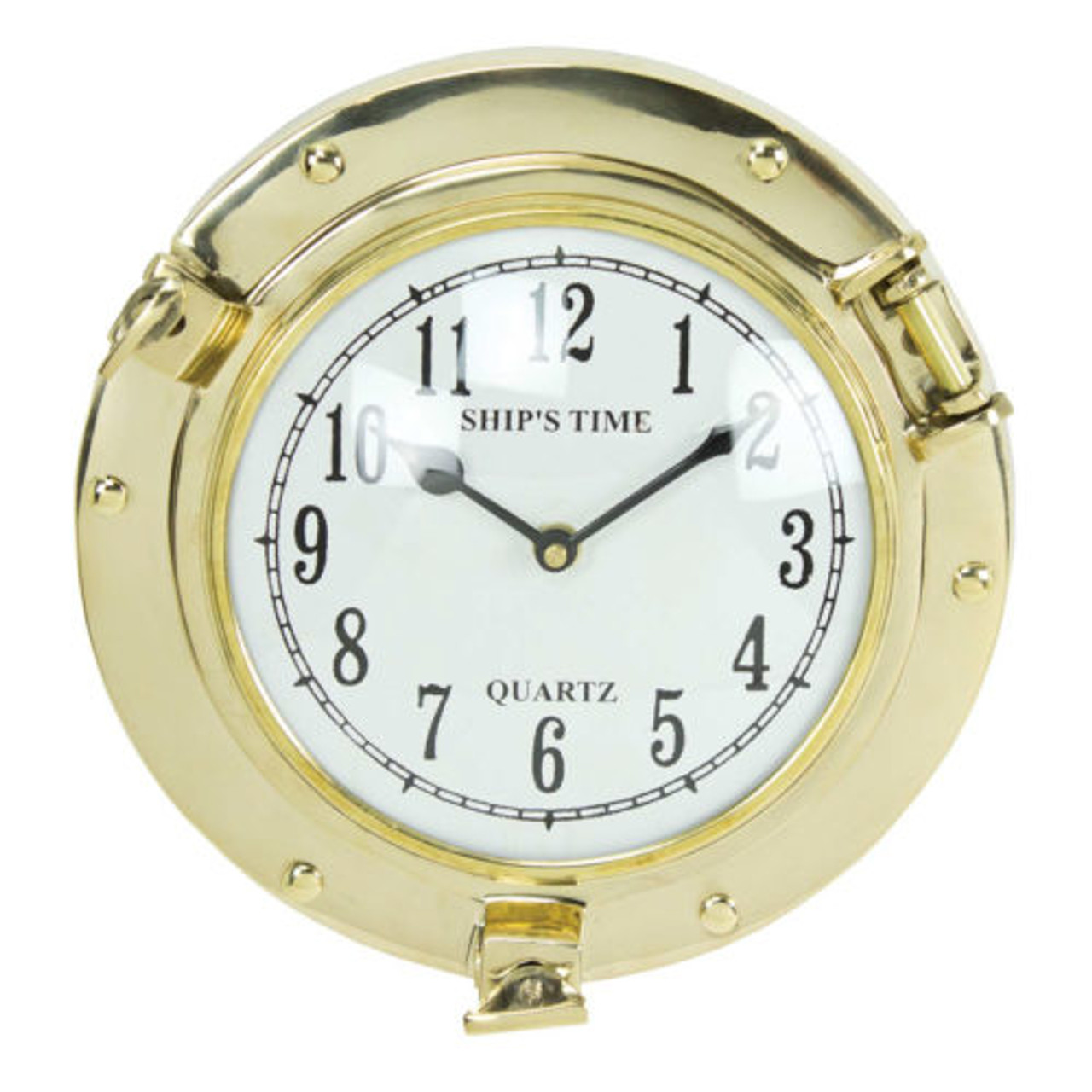 Porthole Clock - Solid Brass  - 10"