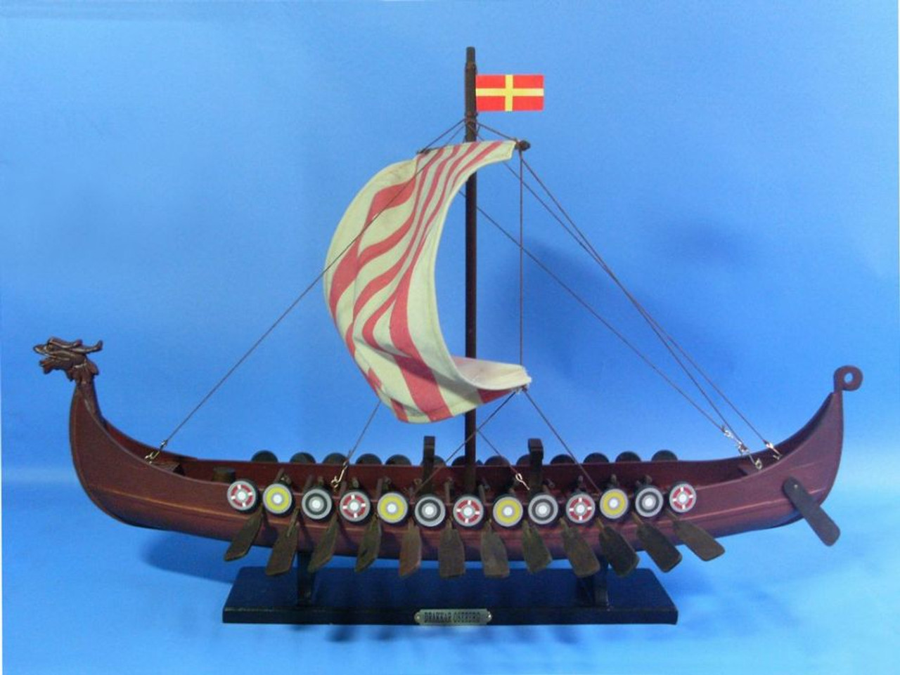Wooden Viking Drakkar Model Boat 24"