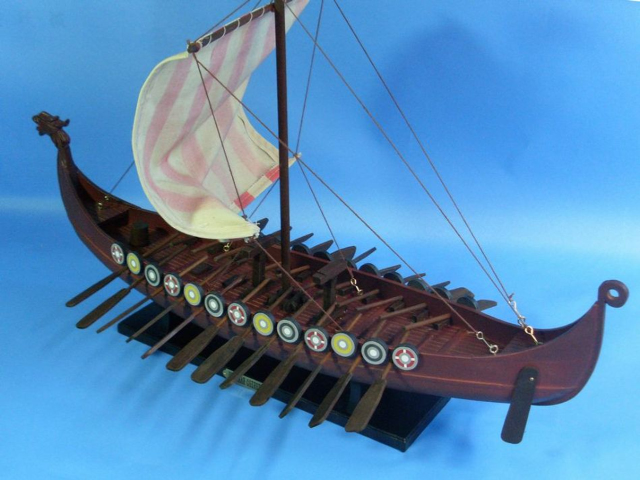 Wooden Viking Drakkar Model Boat 24"