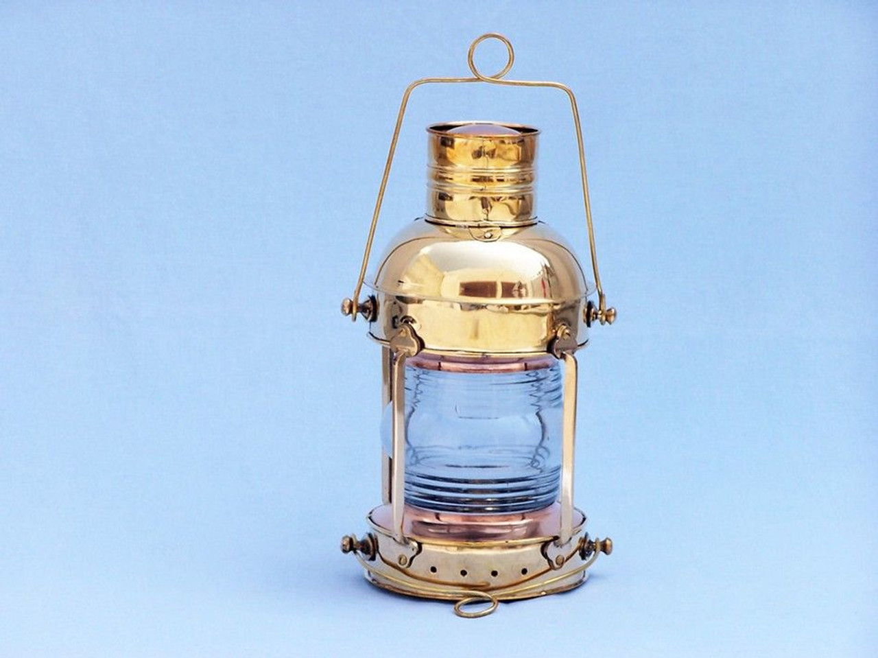 Solid Brass Anchormaster Lantern- Oil - 15"