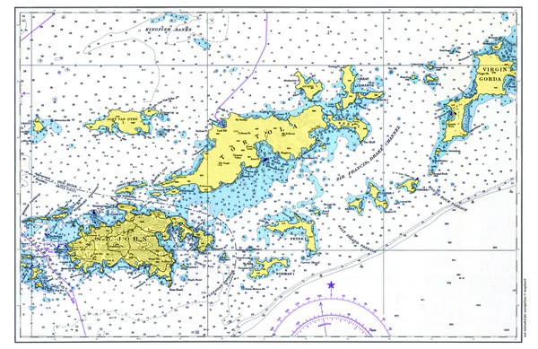 Tortola & the BVI Chart Placemats - Set of 4