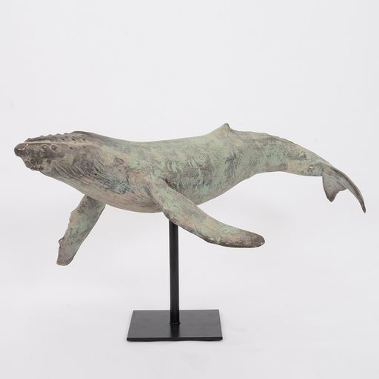 Humpback Whale with Metal Stand- 14"