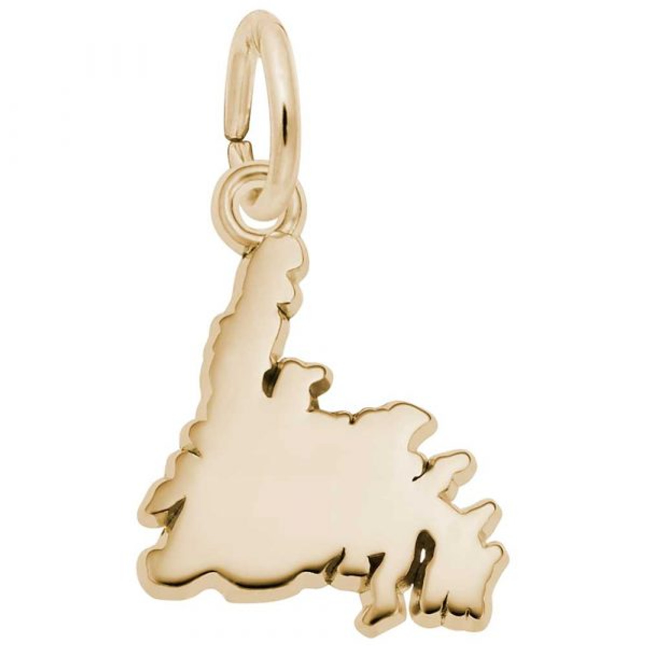 Newfoundland Map Gold Charm - Gold Plate, 10k Gold, 14k Gold