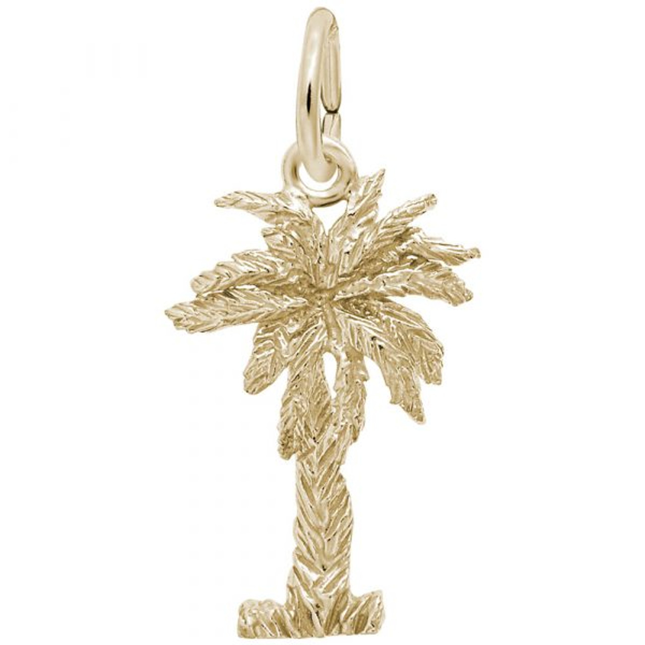 Palmetto Tree Gold Charm - Gold Plate, 10k Gold, 14k Gold