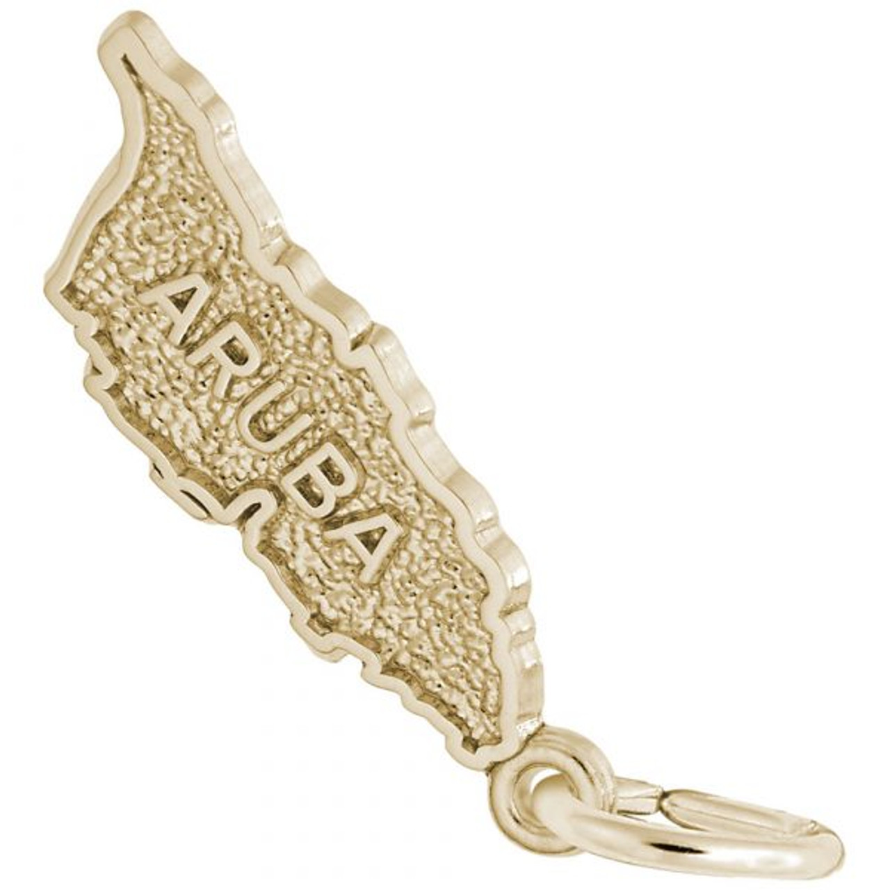 Aruba Map Gold Charm - Gold Plate, 10k Gold, 14k Gold