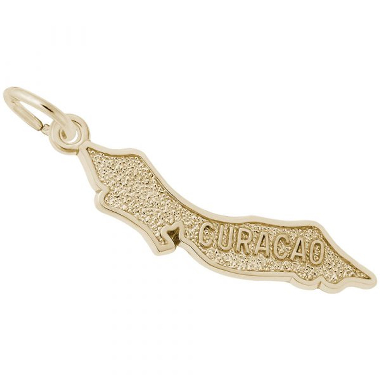 Curacao Map Gold Charm - Gold Plate, 10k Gold, 14k Gold
