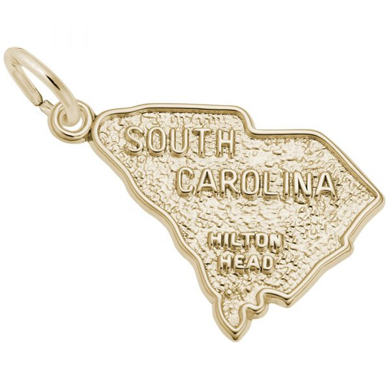  Hilton Head South Carolina Map Gold Charm - Gold Plate, 10k Gold, 14k Gold