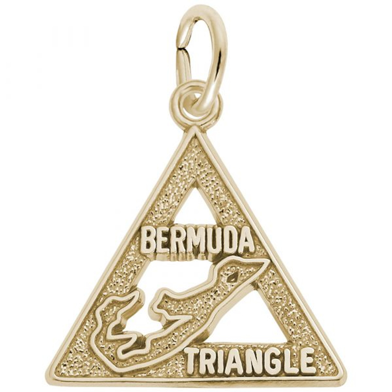 Bermuda Triangle Gold Charm - Gold Plate, 10k Gold, 14k Gold