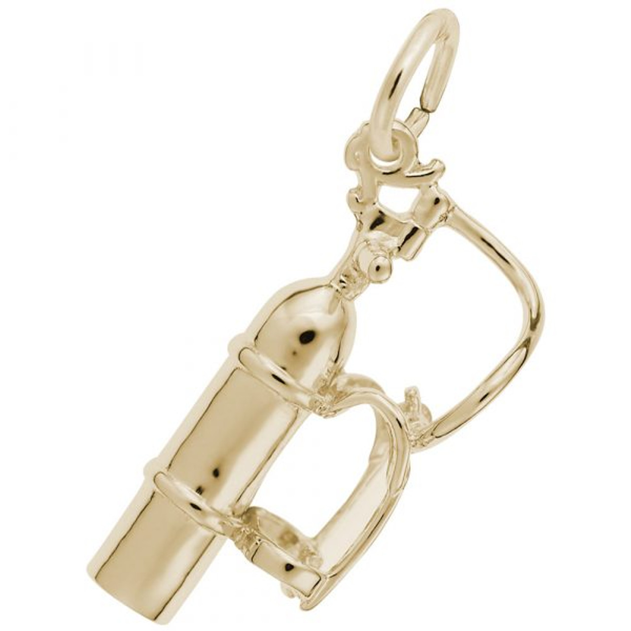 Scuba Tank Gold Charm - Gold Plate, 10k Gold, 14k Gold