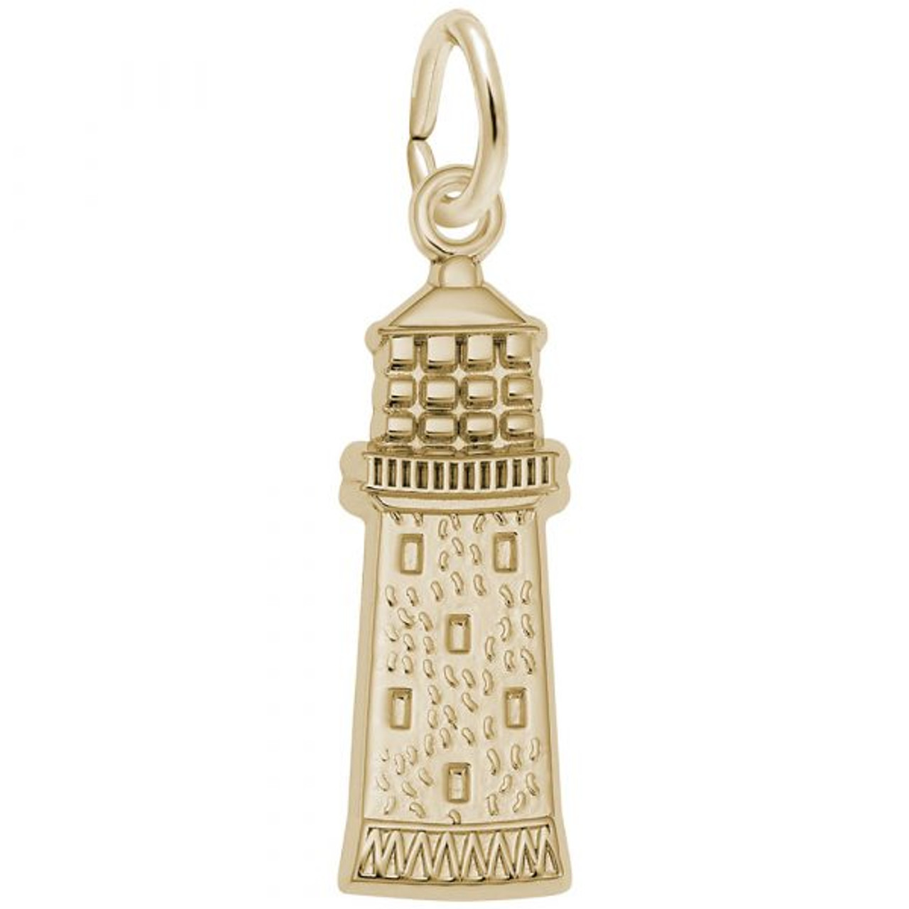 Gibbs Bermuda Flat Lighthouse Gold Charm - Gold Plate, 10k Gold, 14k Gold