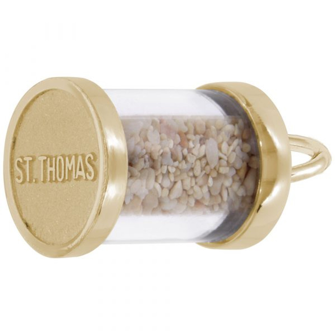 St. Thomas Sand Capsule Gold Charm - Gold Plate, 10k Gold, 14k Gold