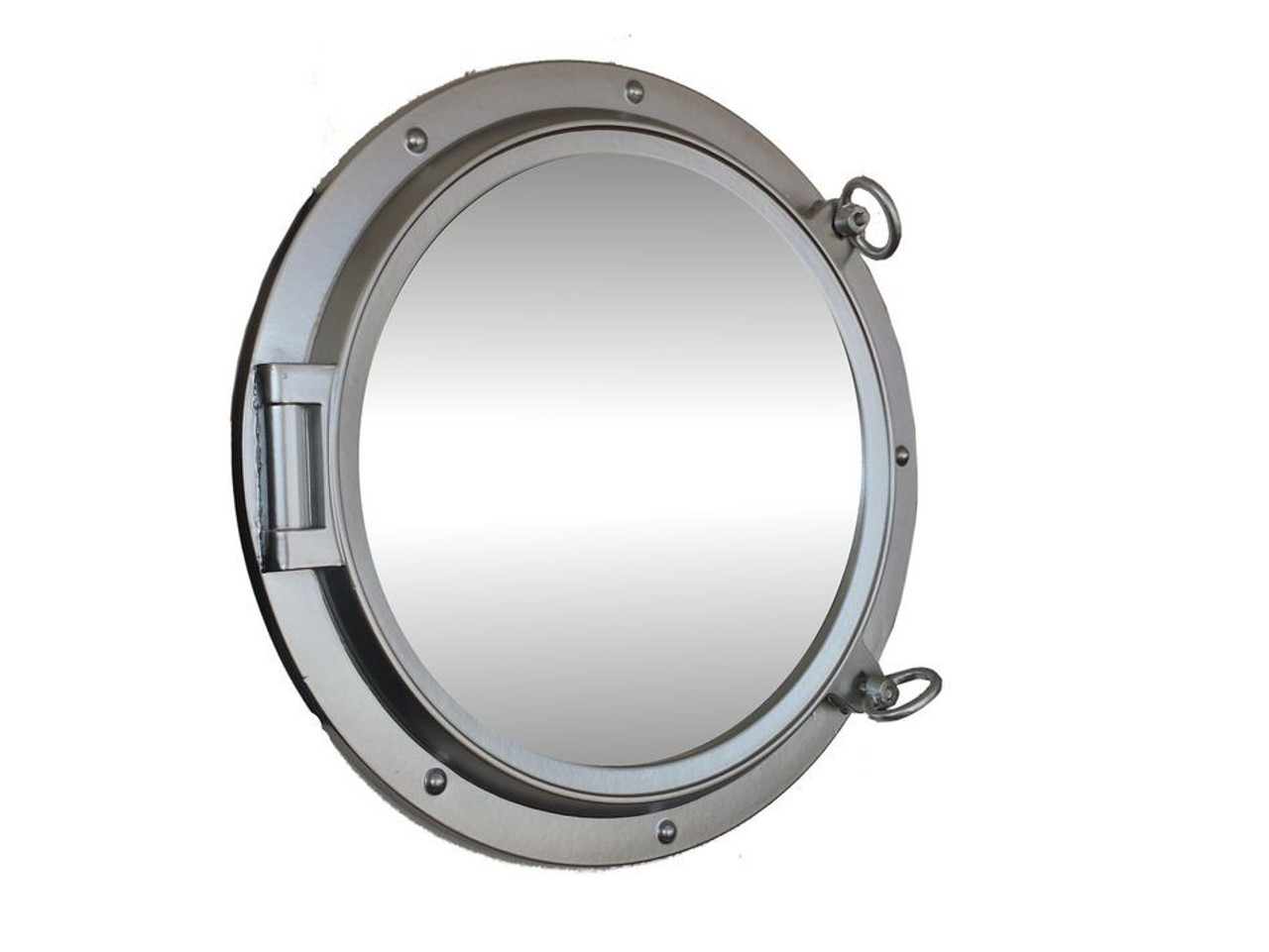 Deluxe Class Decorative Ship Porthole Mirror 24" - Silver