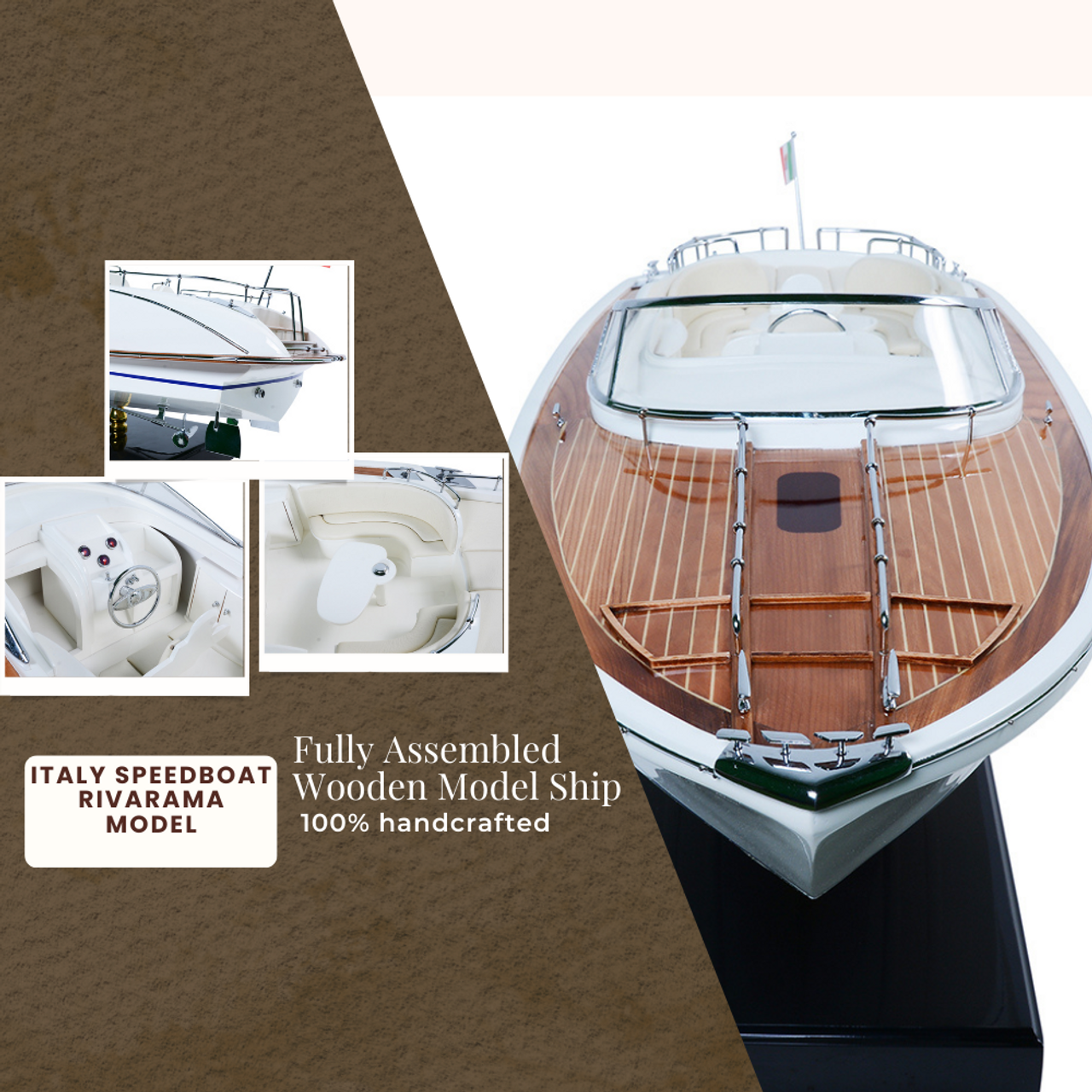 Rivarama  Italian Speedboat Model -  Optional Personalized Plaque