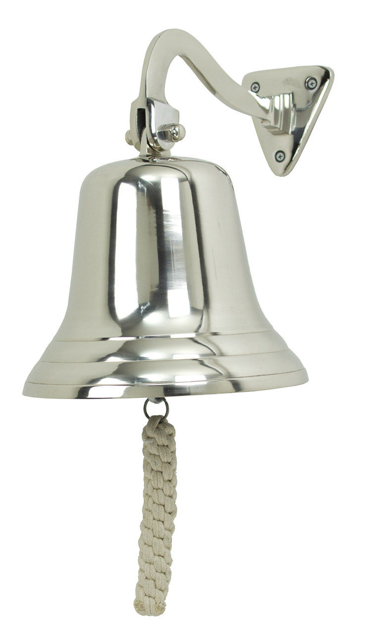 Nautical Ship's Bell - Polished Nickel Finish over Aluminum  14"