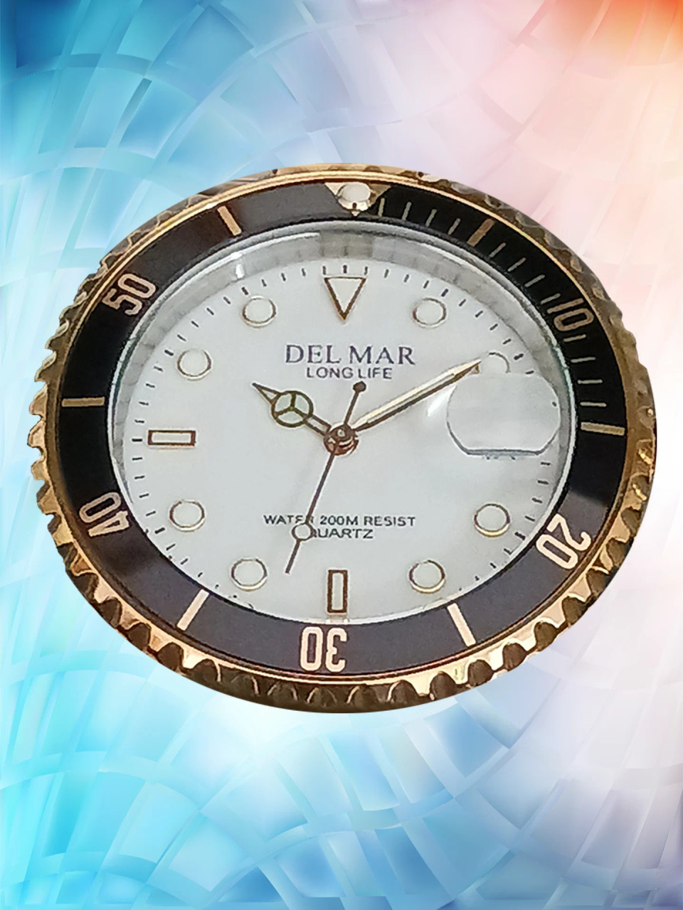 Del Mar Men's Long Life Classic Coronado White Face & Black Bezel T/T Watch