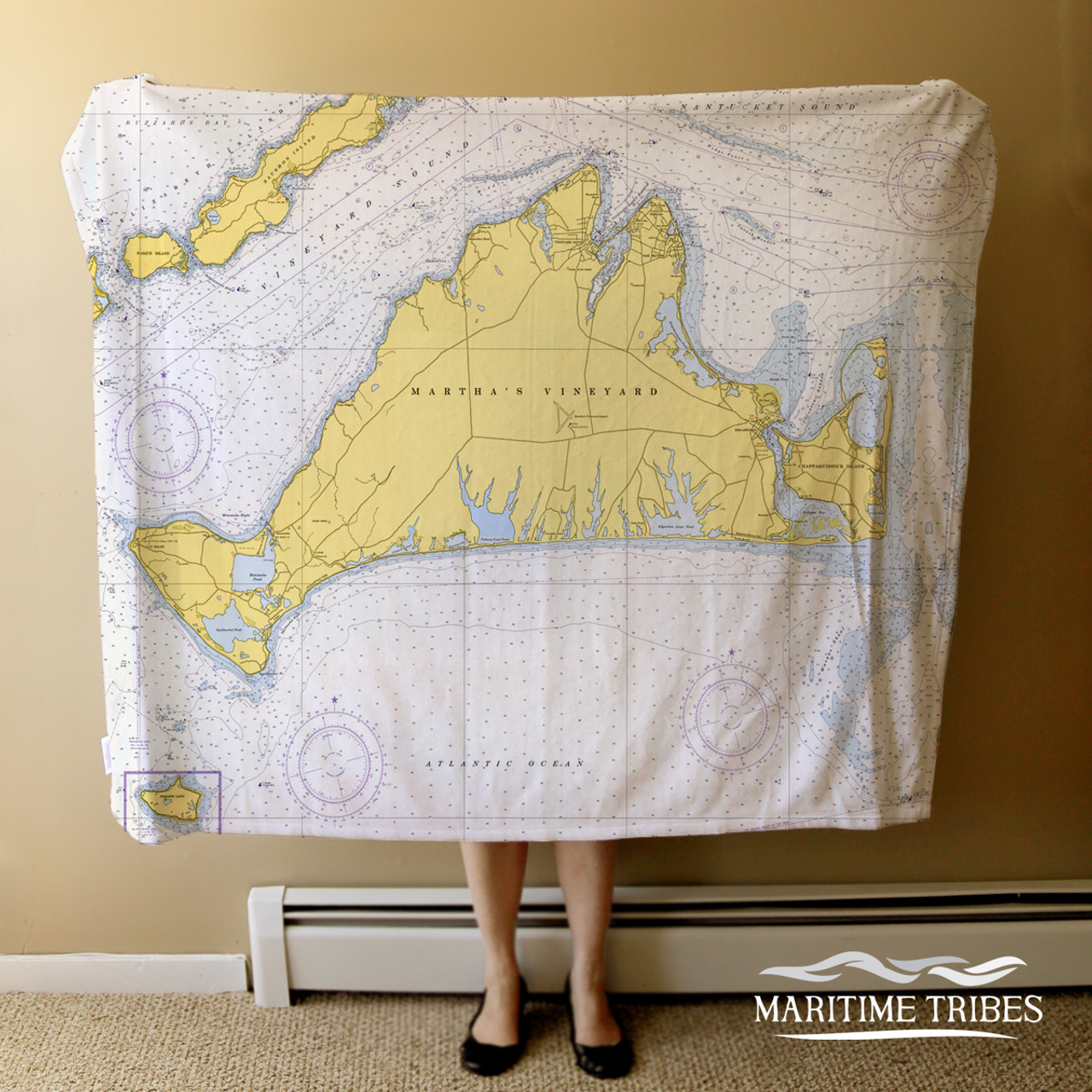 Nautical Chart Blanket – Nantucket, MA