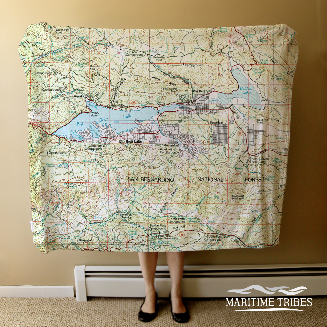  Nautical Chart Blanket – Big Bear Lake, CA 