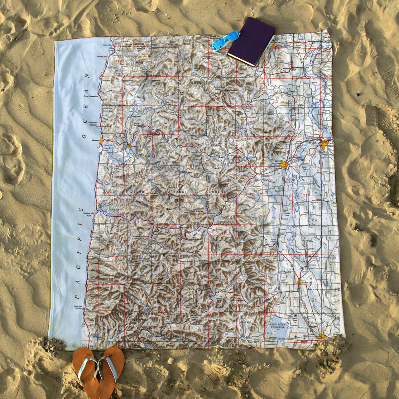 Nautical Chart Blanket – Oregon Coast