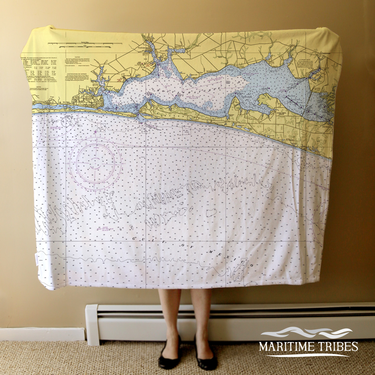 Nautical Chart Blanket –  Destin / Fort Walton Beach, FL