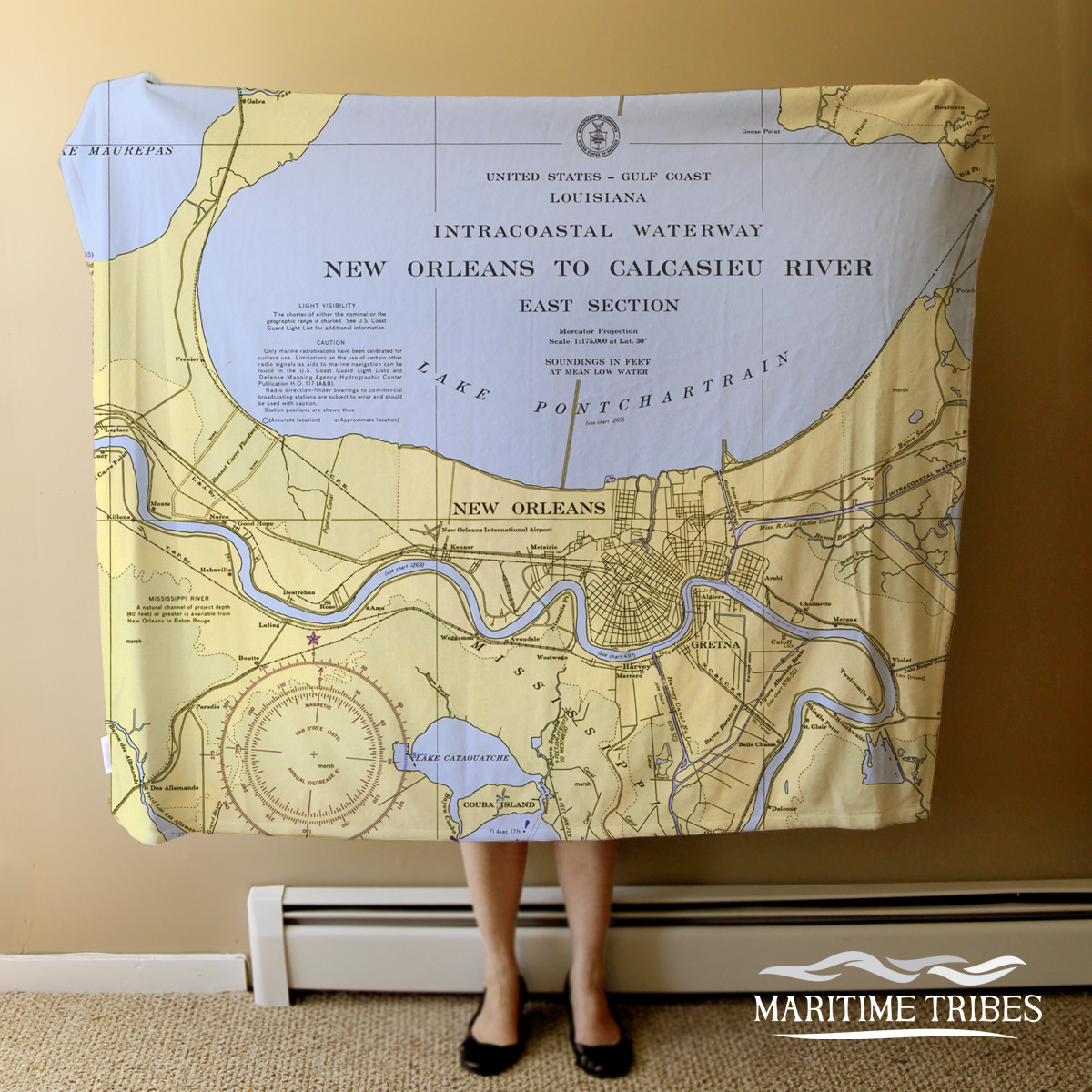Nautical Chart Blanket Lake Pontchartrain, LA