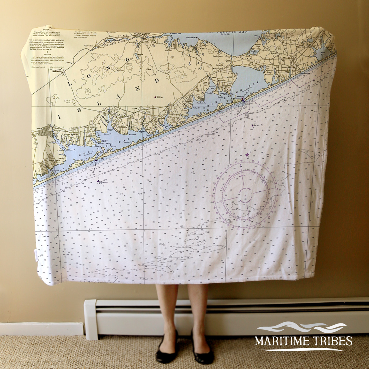 Nautical Chart Blanket – Westhampton, Long Island, NY