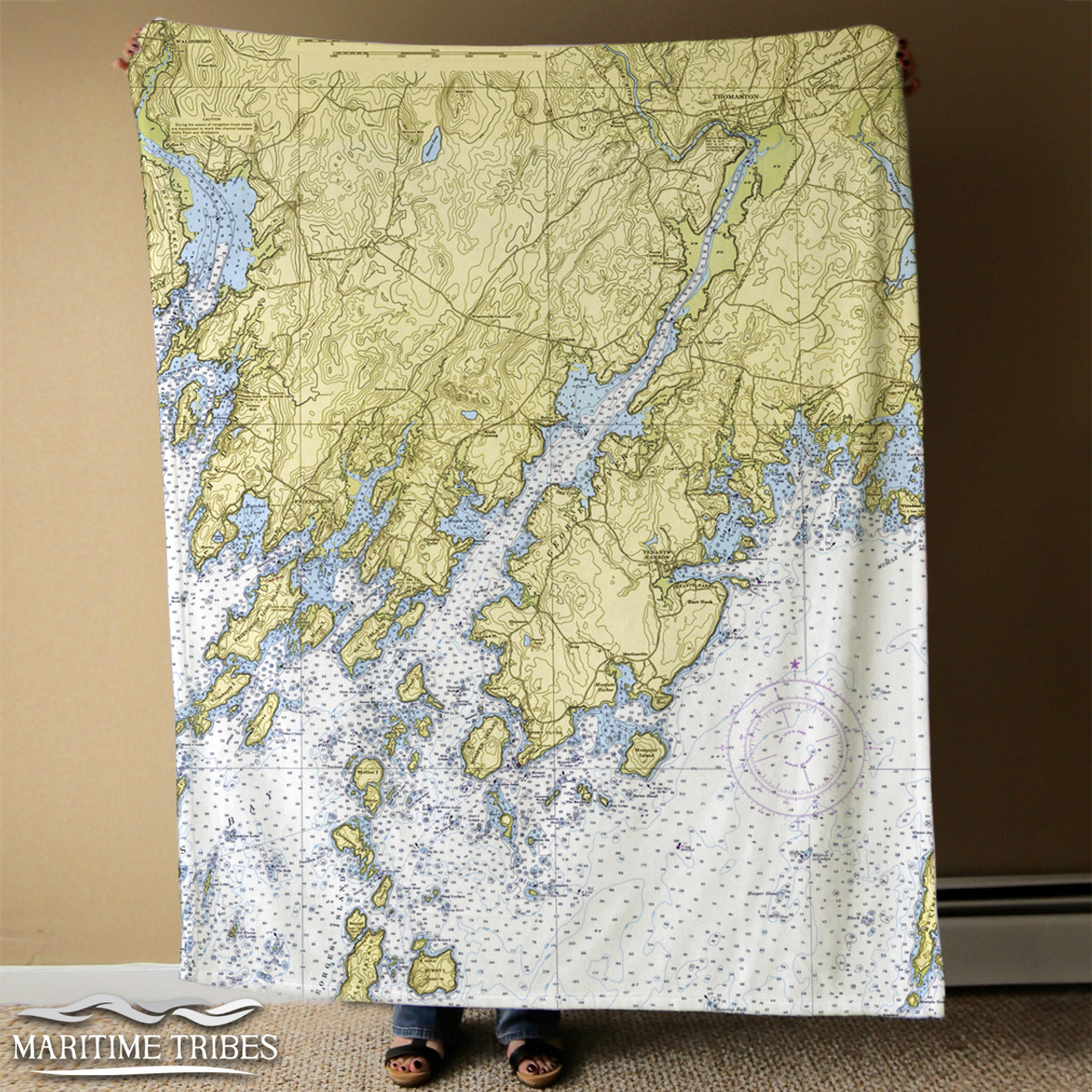 Nautical Chart Blanket – Tenant's Harbor / Thomaston, ME