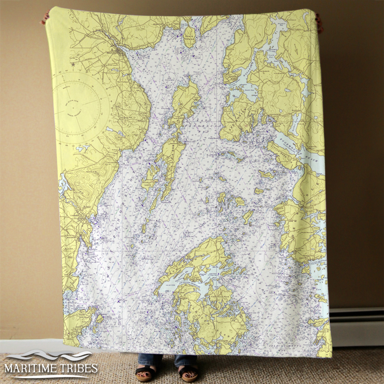 Nautical Chart Blanket – Islesboro, ME