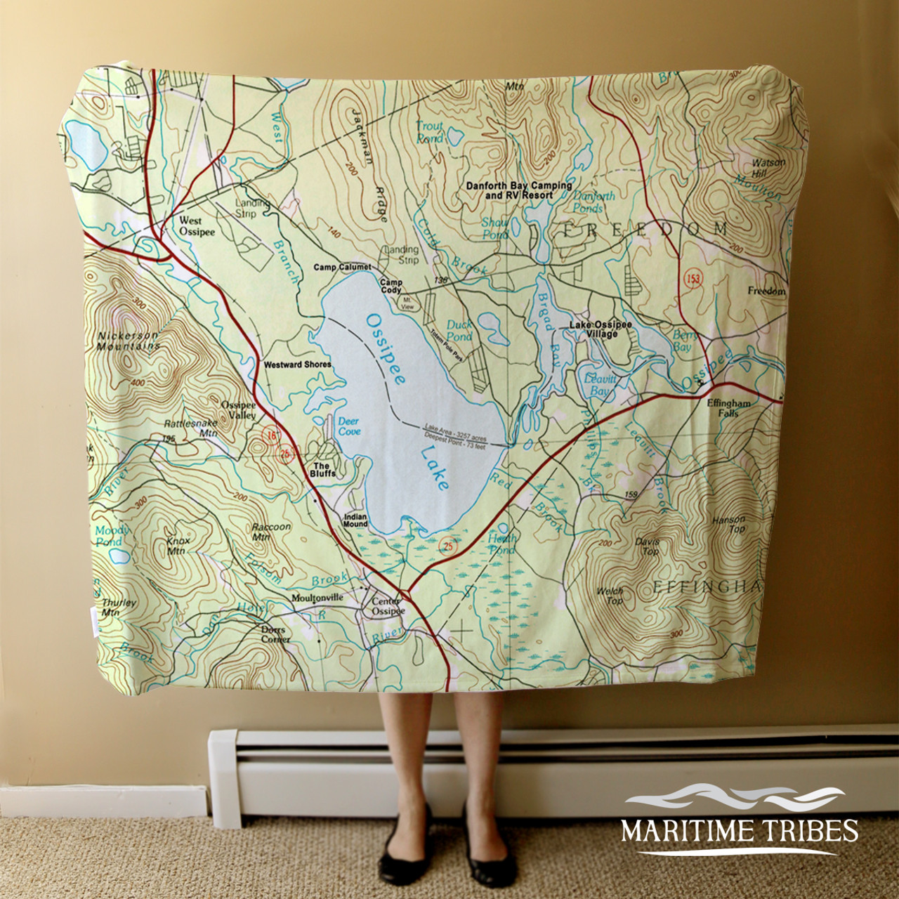 Nautical Chart Blanket – Ossipee Lake, NH 